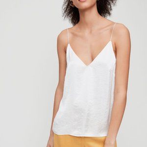 Aritzia Wilfred • Boscono Satin V-Neck Cami - XS